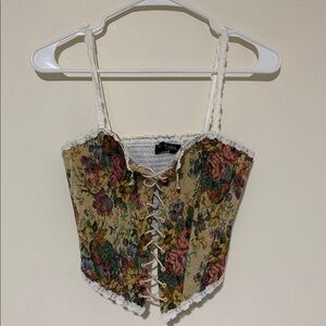 Finesse Multicolor Floral Lace-Up Camisole